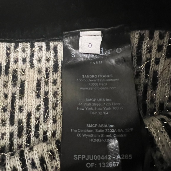 BNWT Sandro Velvet Trimmed Metallic Jacquard Skirt - Picture 6 of 13